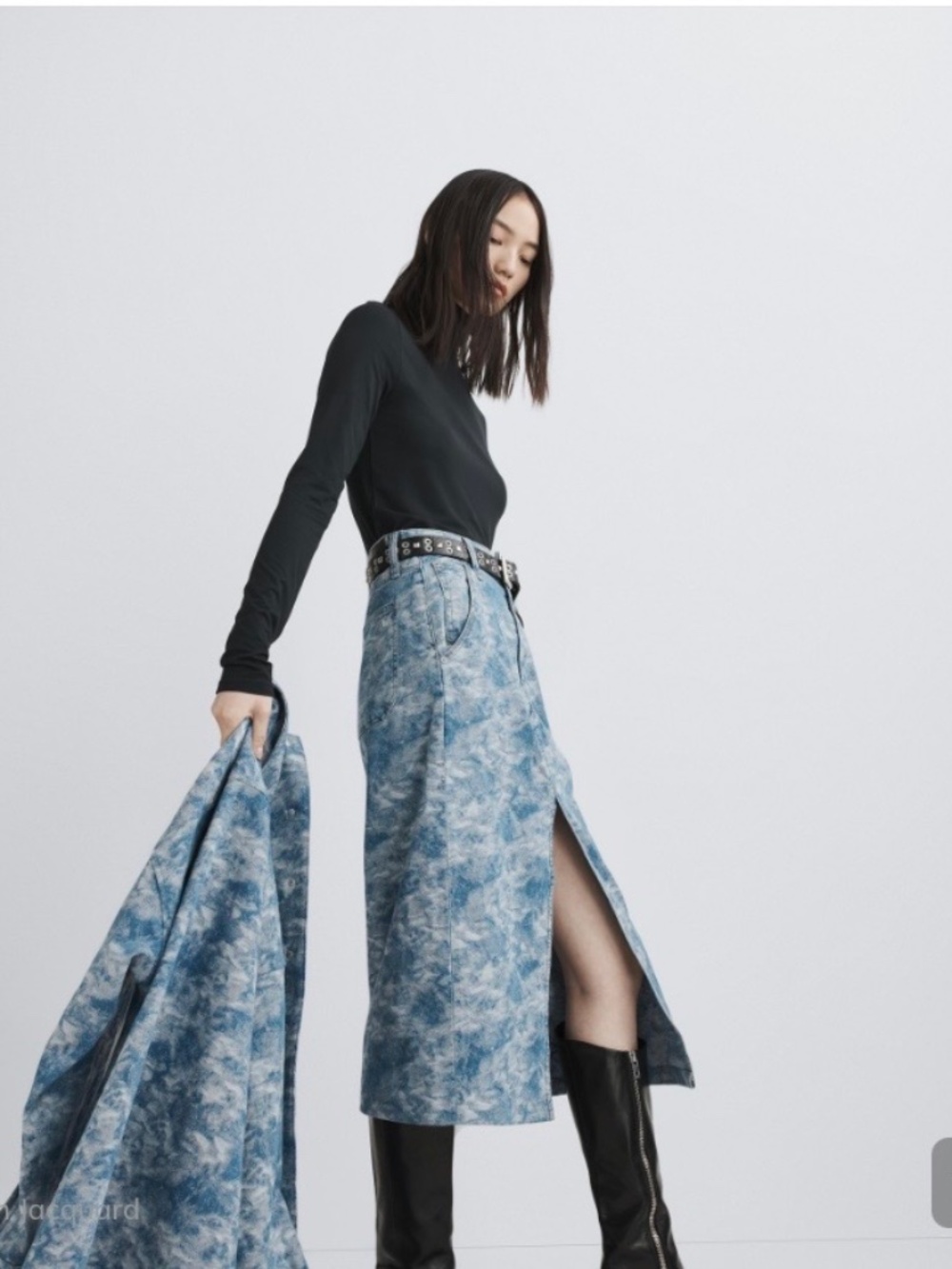 Rag & Bone Midi Denim Skirt NWOT